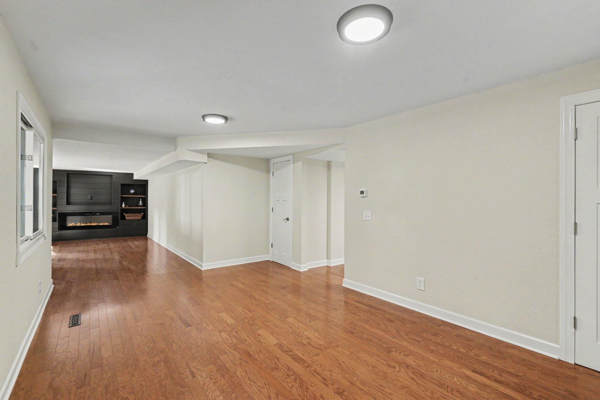 View of the game room into the family room.