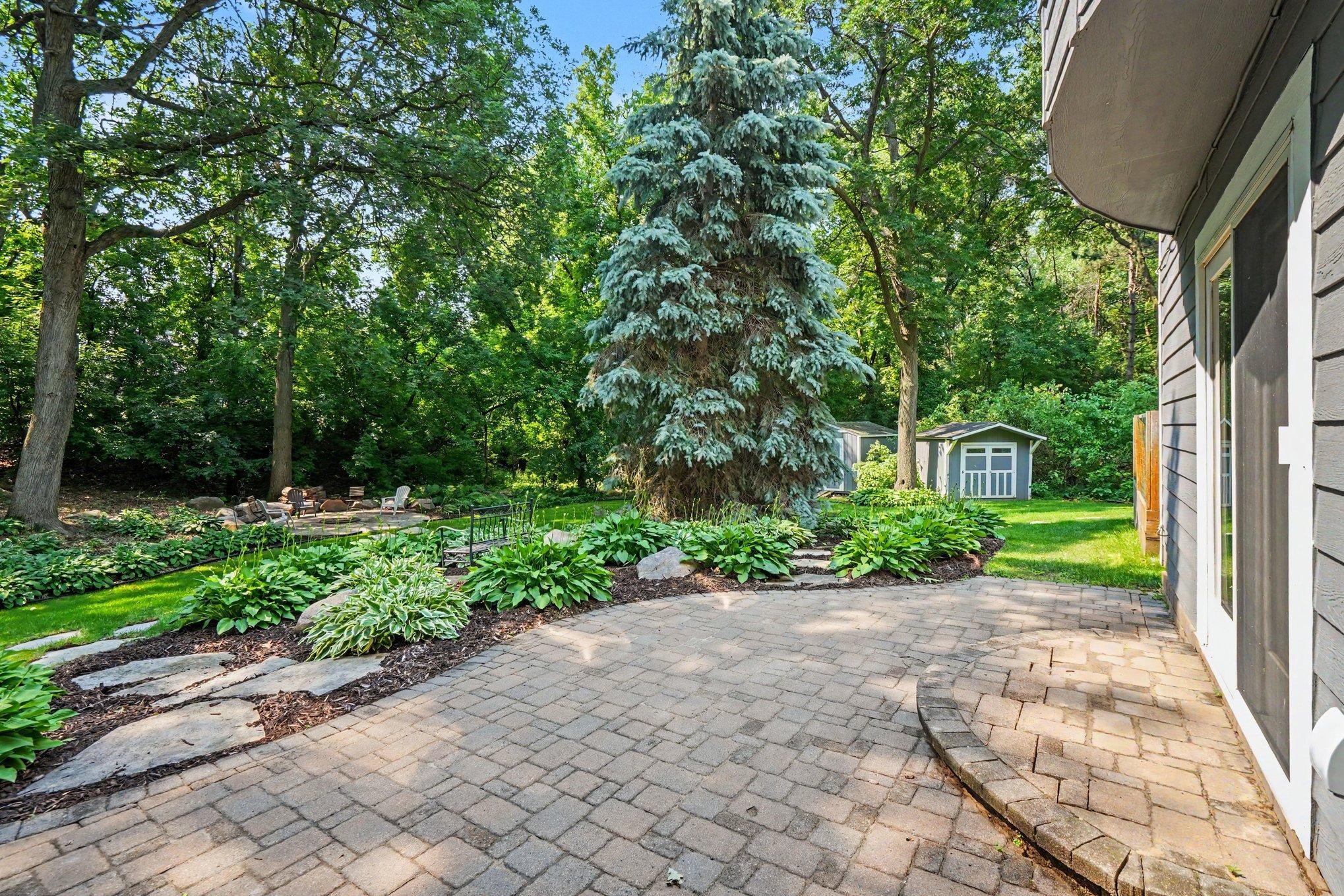 Check out the extensive landscaping in the backyard.