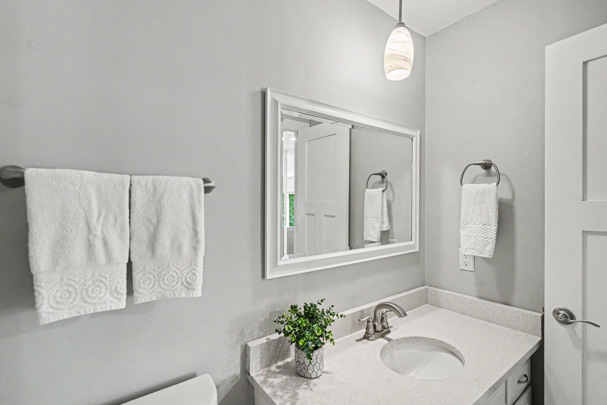 The half bath finishes off the main level
