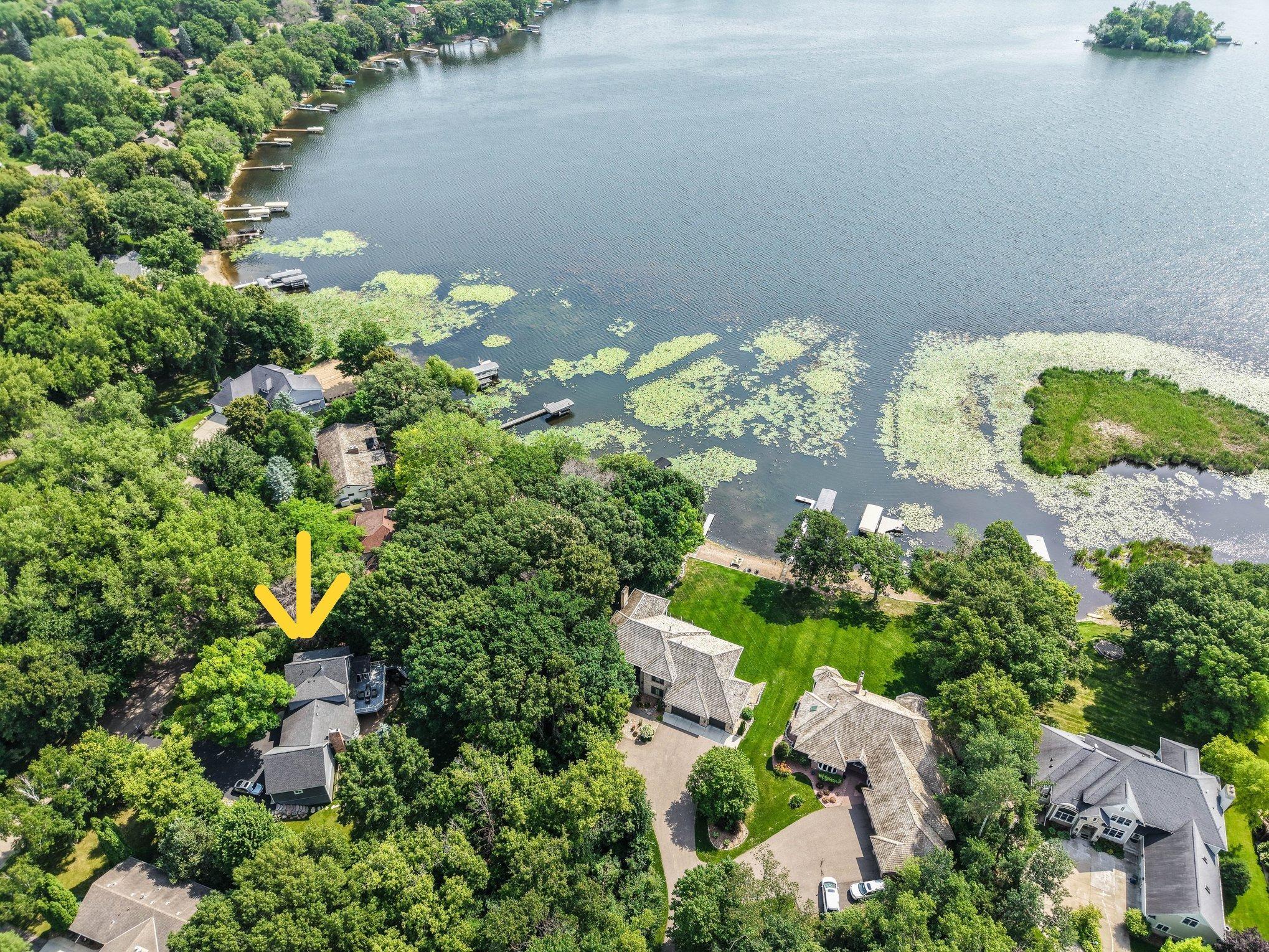 Aerial view of the home.
