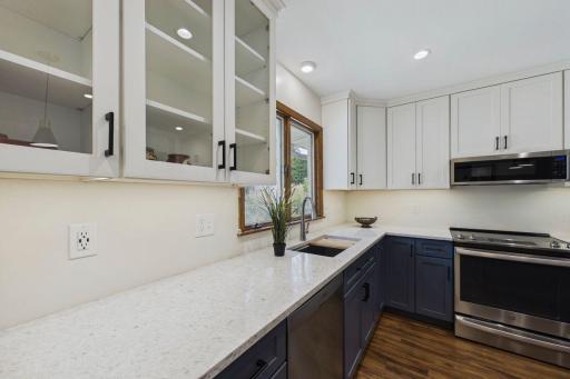 Enjoy upgraded stainless steel apliances.
