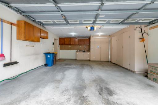 Great storage cabinets built into the garage,