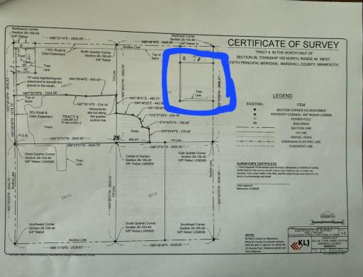 This survey is for the entire original parcel. The parcel outlined is for this listing.