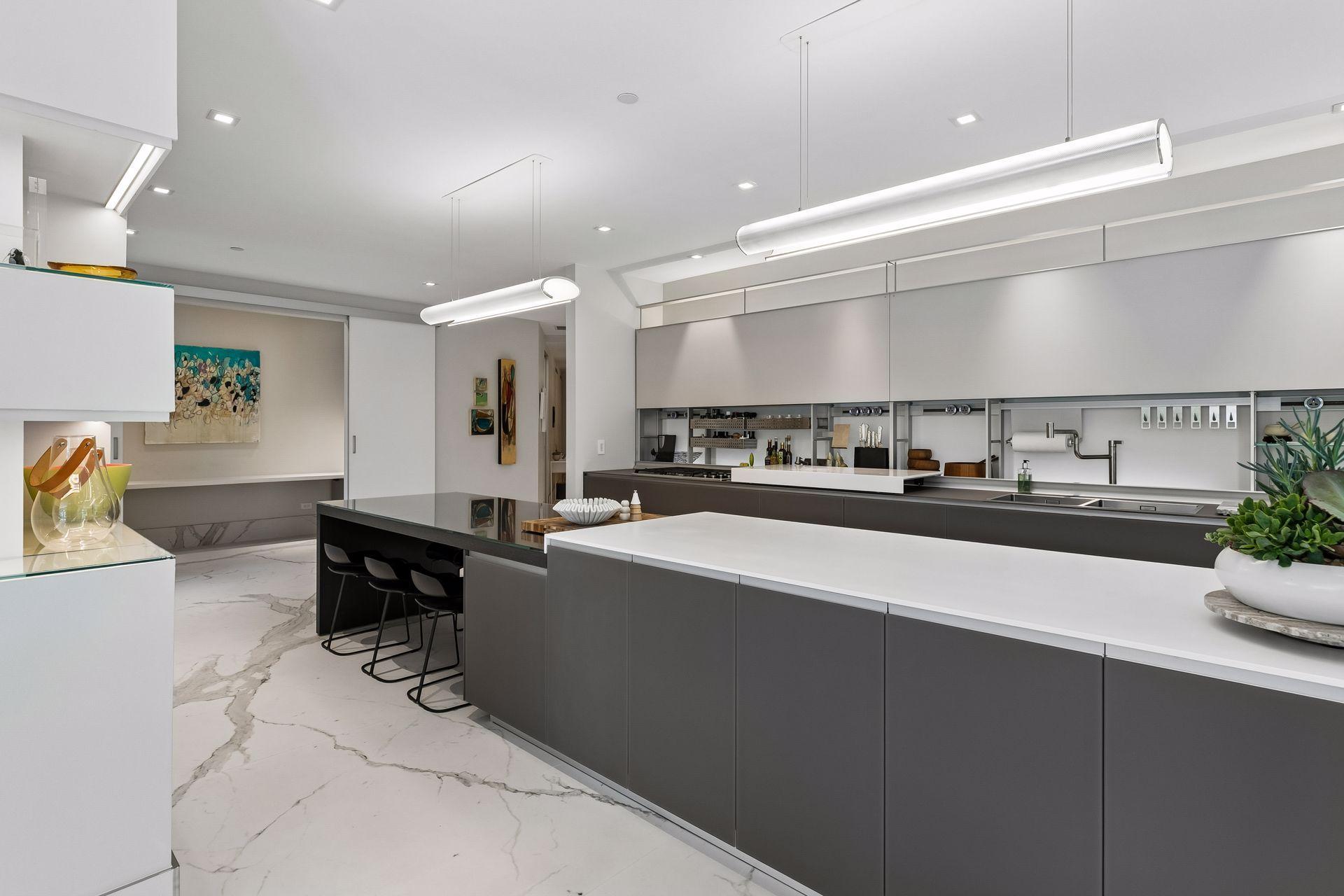 Kitchen center island allows for extra seating