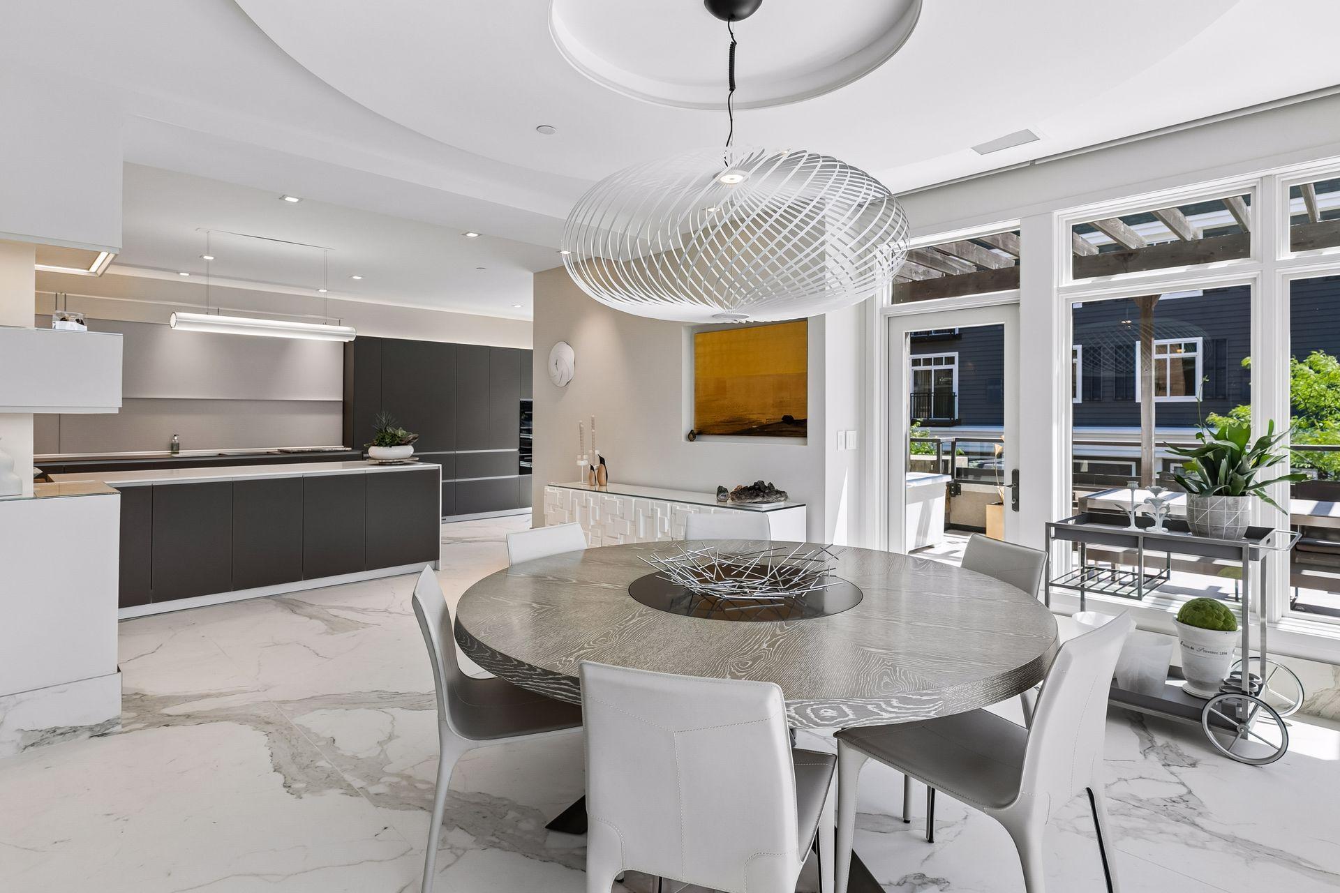 Stylish light fixtures throughout