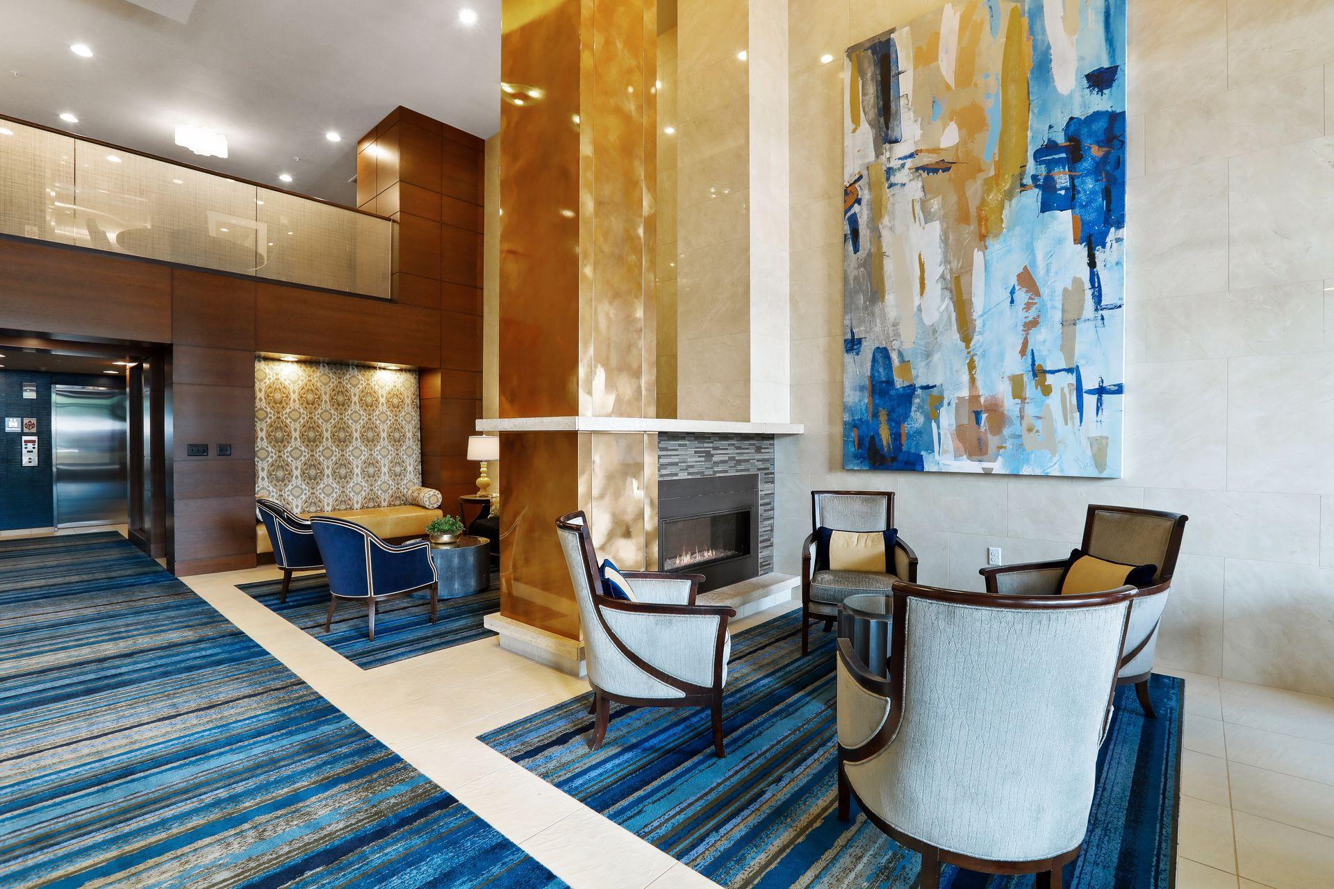 Stylish lobby as you step inside the building