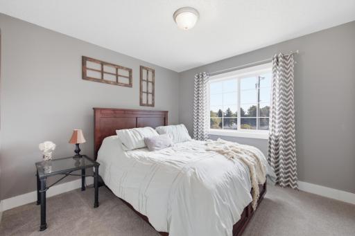 There are three beds on the upper level - this is currently being used as the guest room.