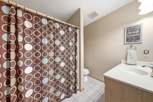 This is the second bath on the upper level and it services the two of three beds on this level.