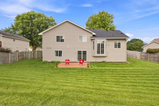 A private fenced in backyard is perfect for all of Minnesota's seasons!