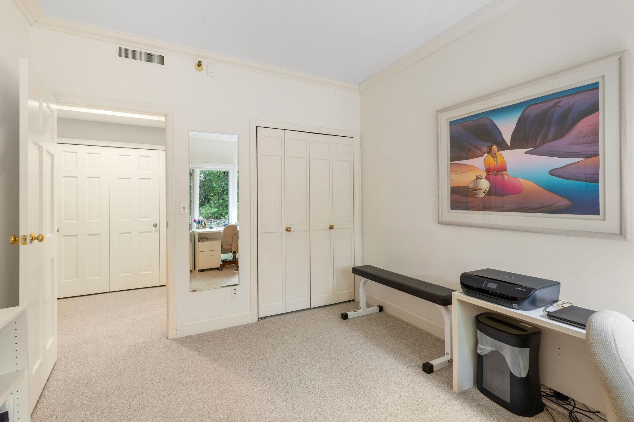 A nice sized closet in the 3rd bedroom