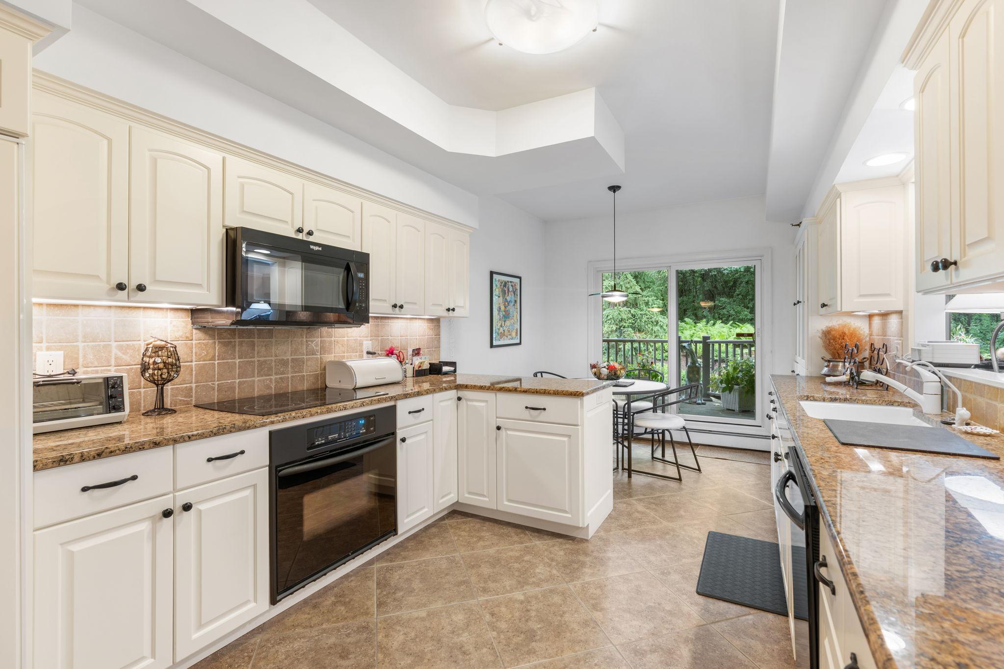 A spacious kitchen with great counter space and storage