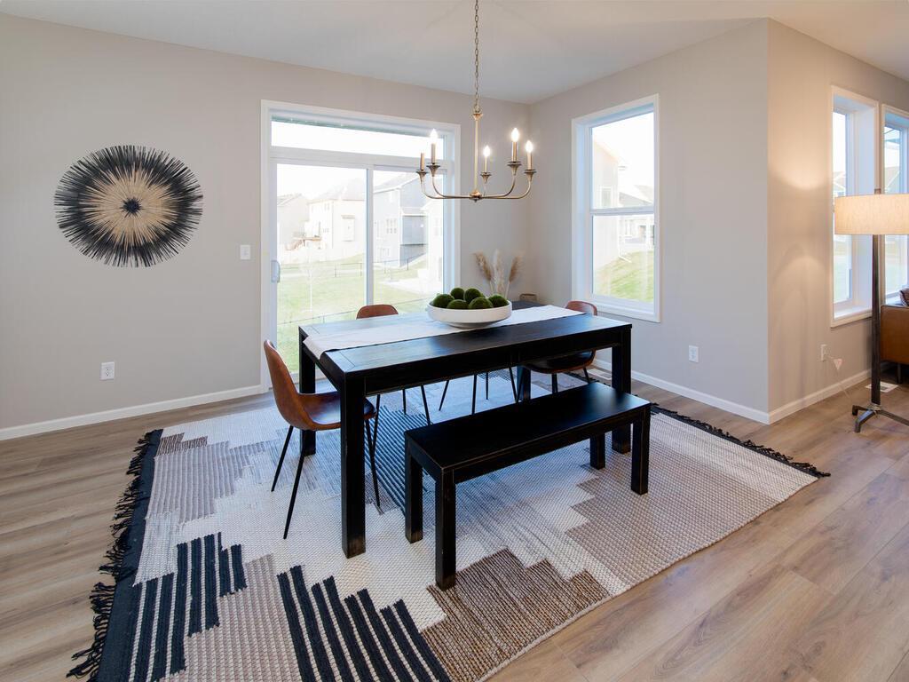 The separate dining space is a nice touch