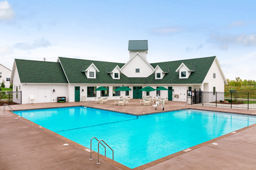The Granary community pool and clubhouse with community room and exercise room.