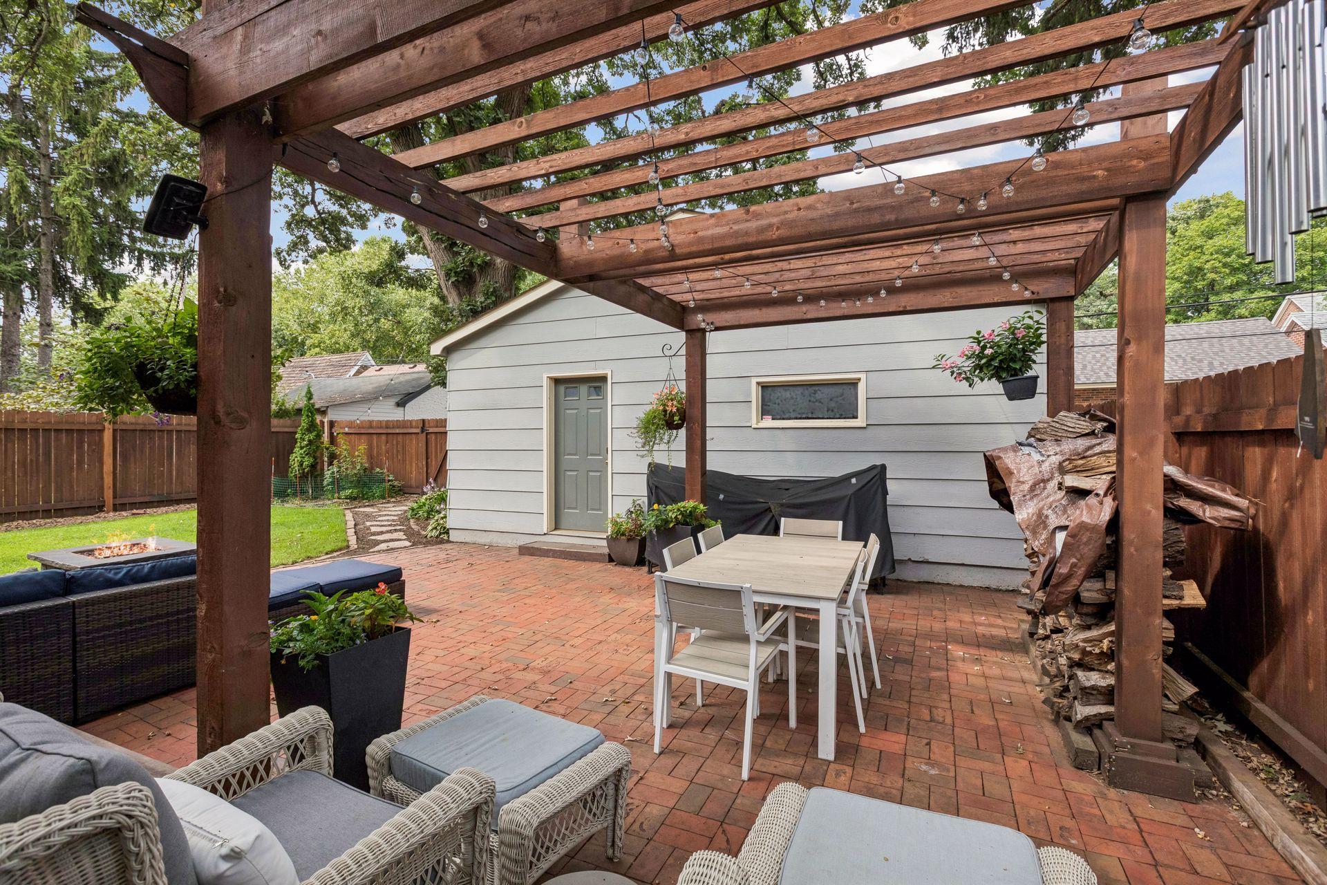 Perogla and paver patio