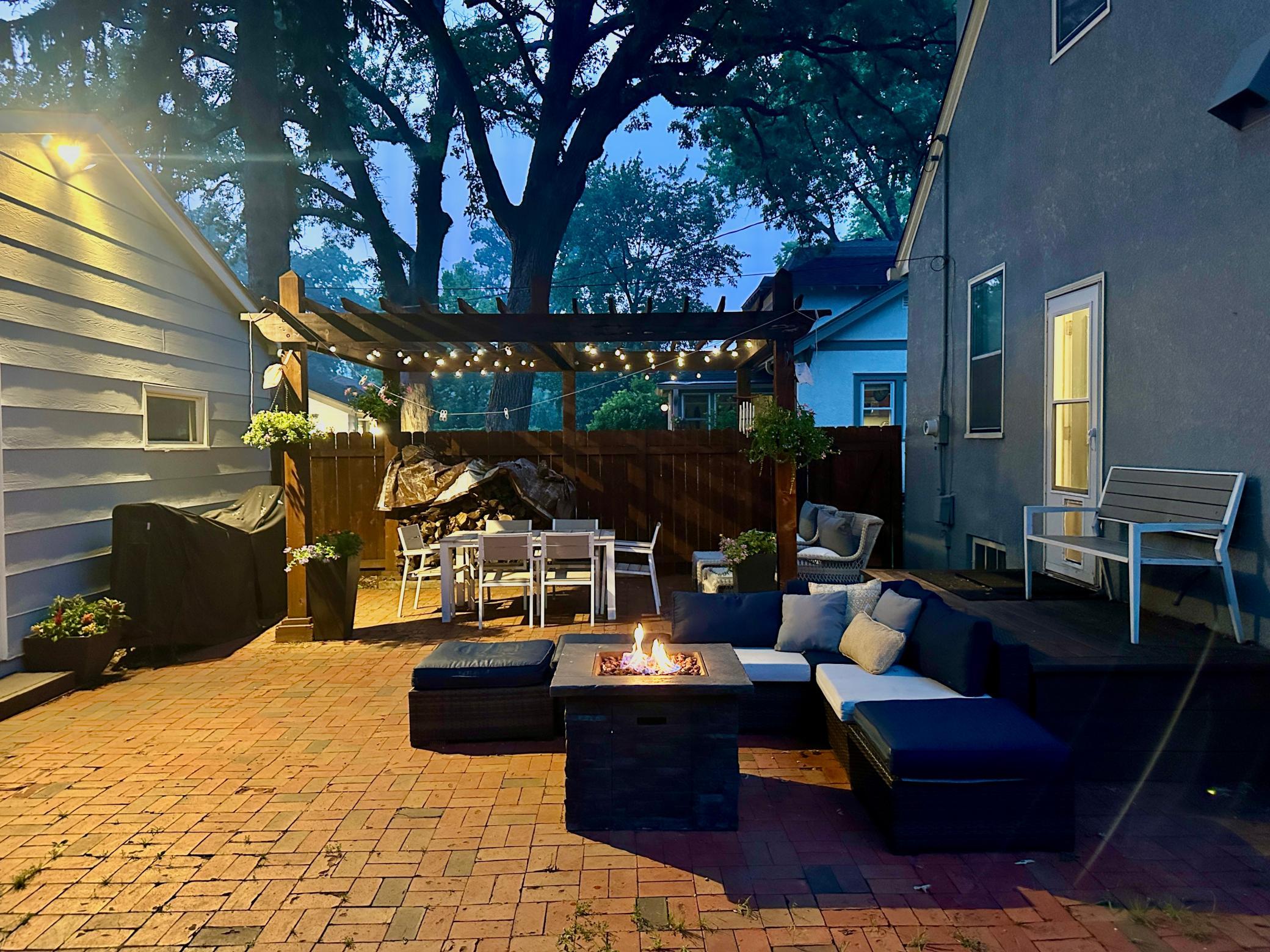 Solar lighting on back patio