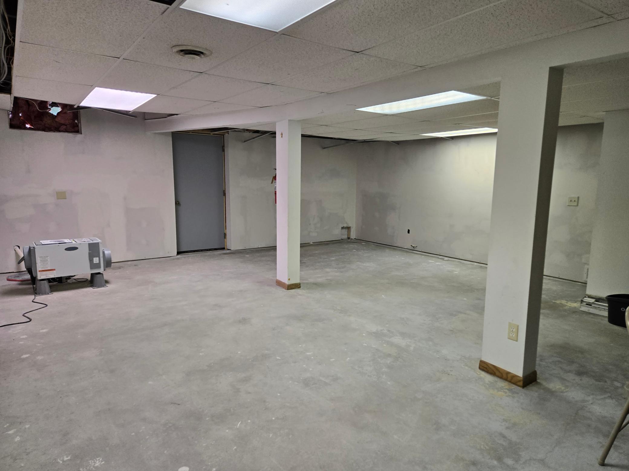 Basement room 1 with newly installed drain tile