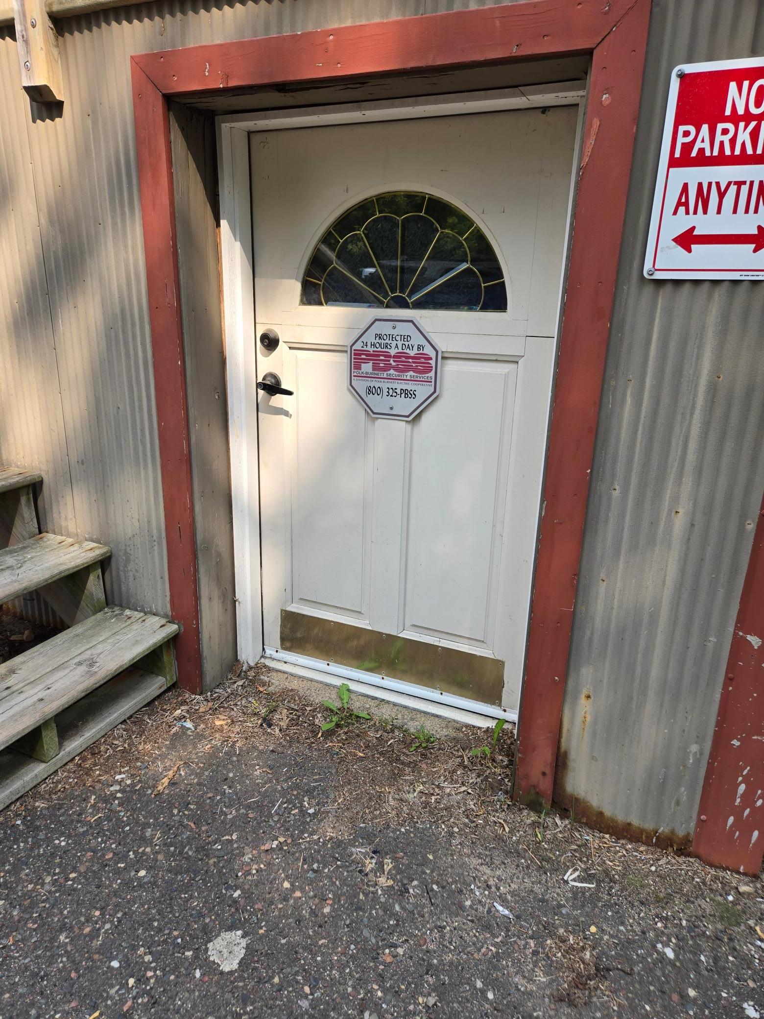 Outside back door to the basement