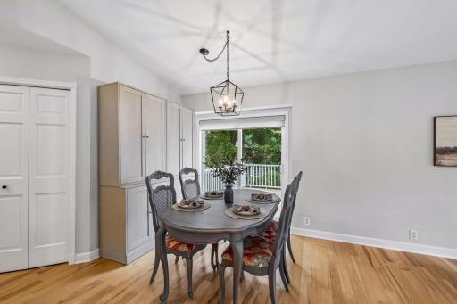 Informal dining area with additional cabinets.