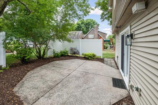 18'x16' aggregate stone private patio perfect for entertaining or just reading a book and enjoying the sounds of nature.