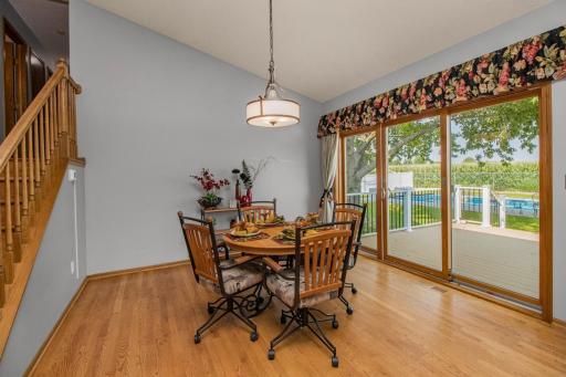 Kitchen slider to large deck.