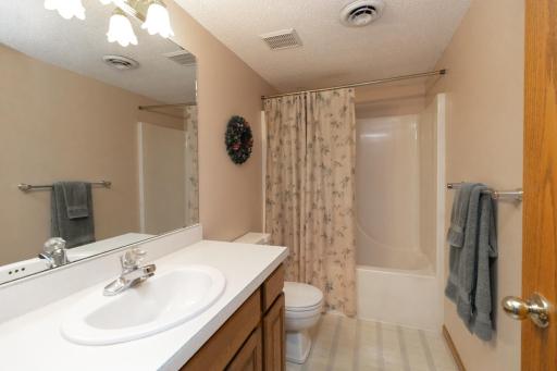 Lower-level full bathroom.