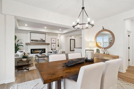 The family room seamlessly connects to the dining room so everyone can feel connected yet have room to spread out.