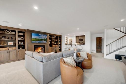 The lower level rec room is ideal for games or a poker night!