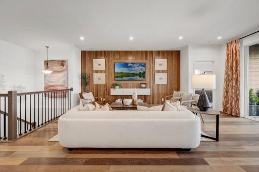 The family room is ideal for reading during the day or a movie at night. (model photo)