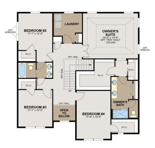 The upper level is stunning with 3 bedrooms, upper level laundry and a gorgeous owner's suite. (artist rendering)