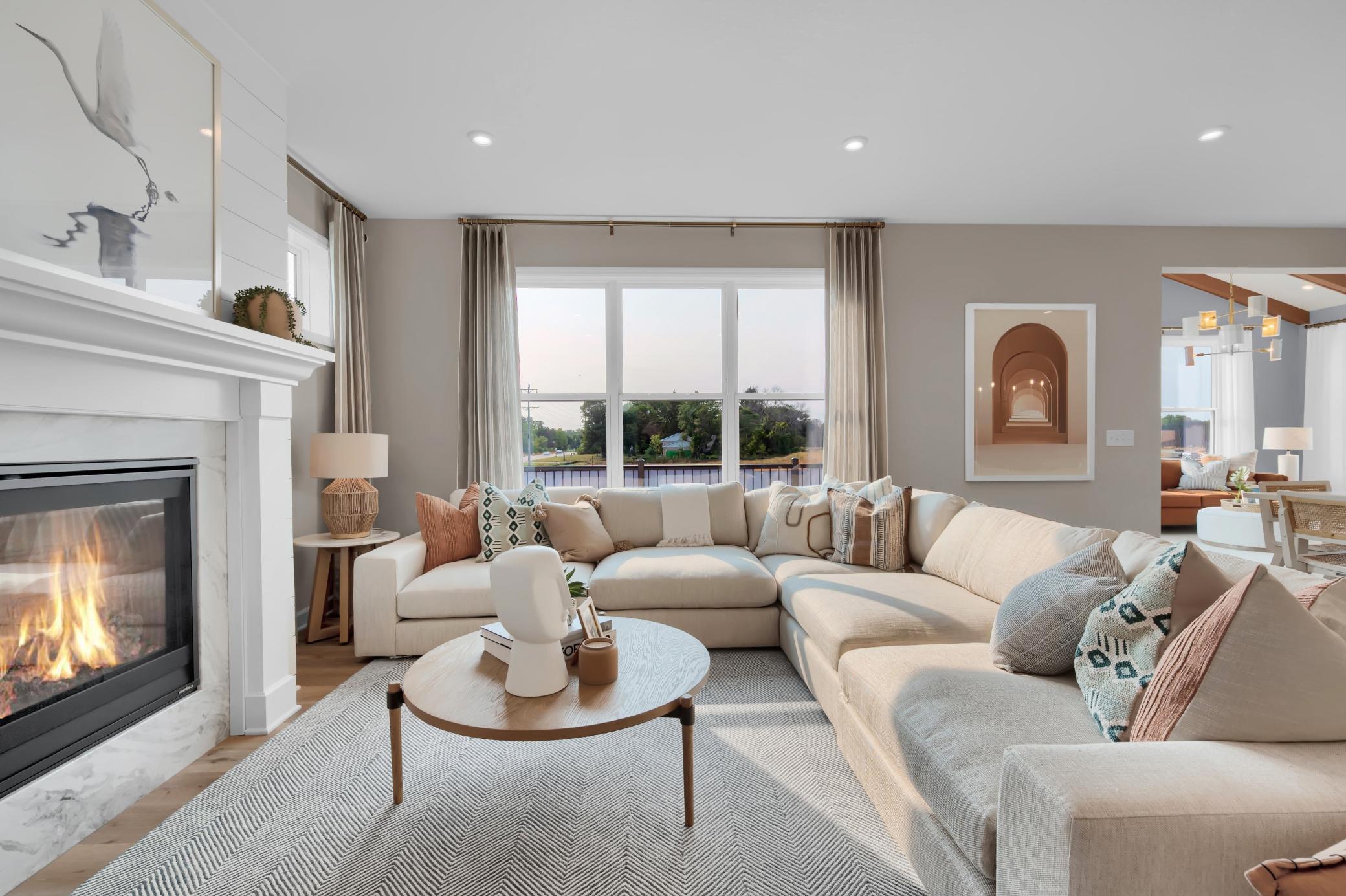 Game time view of the family room! (model photo)