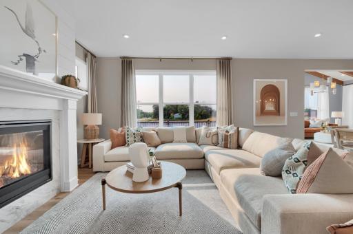 Game time view of the family room! (model photo)