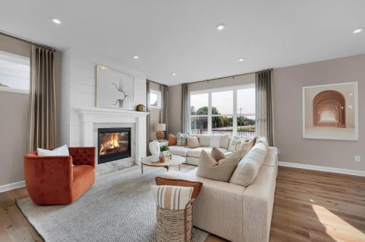 The family room is perfect for morning reading or movie night. (model photo)