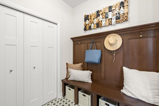 The mudroom has ample space to keep the whole households gear organized. (model photo)