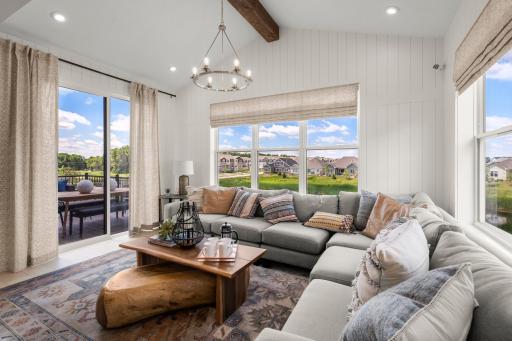Close up view of the morning room, imagine this being your new favorite space to enjoy your morning cup of coffee. (model photo)