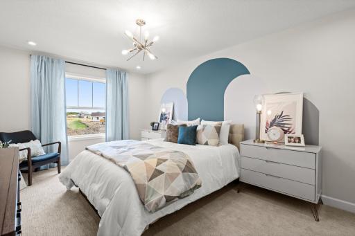 Bedroom number 4 on the upper level. Finally a designated space for guests to come and stay or room for a growing household. (model photo)