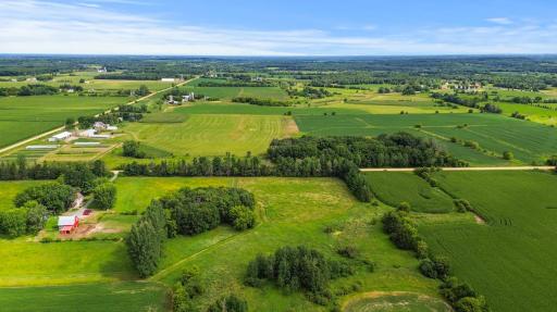 Large grove of beautiful trees (approx 5 or 6 acres); remainder is farm field acreage