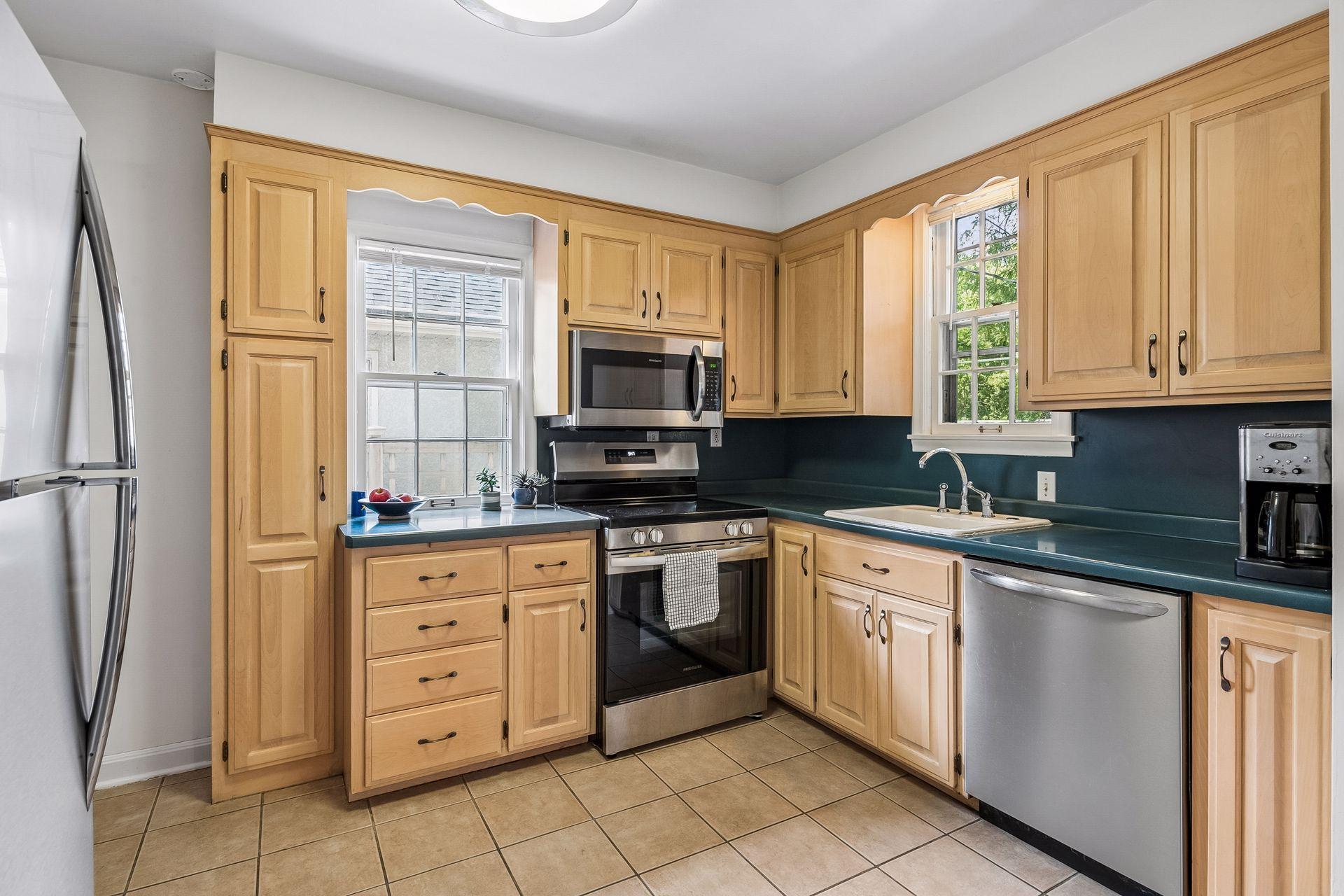 Lots of light, prep space and great storage.