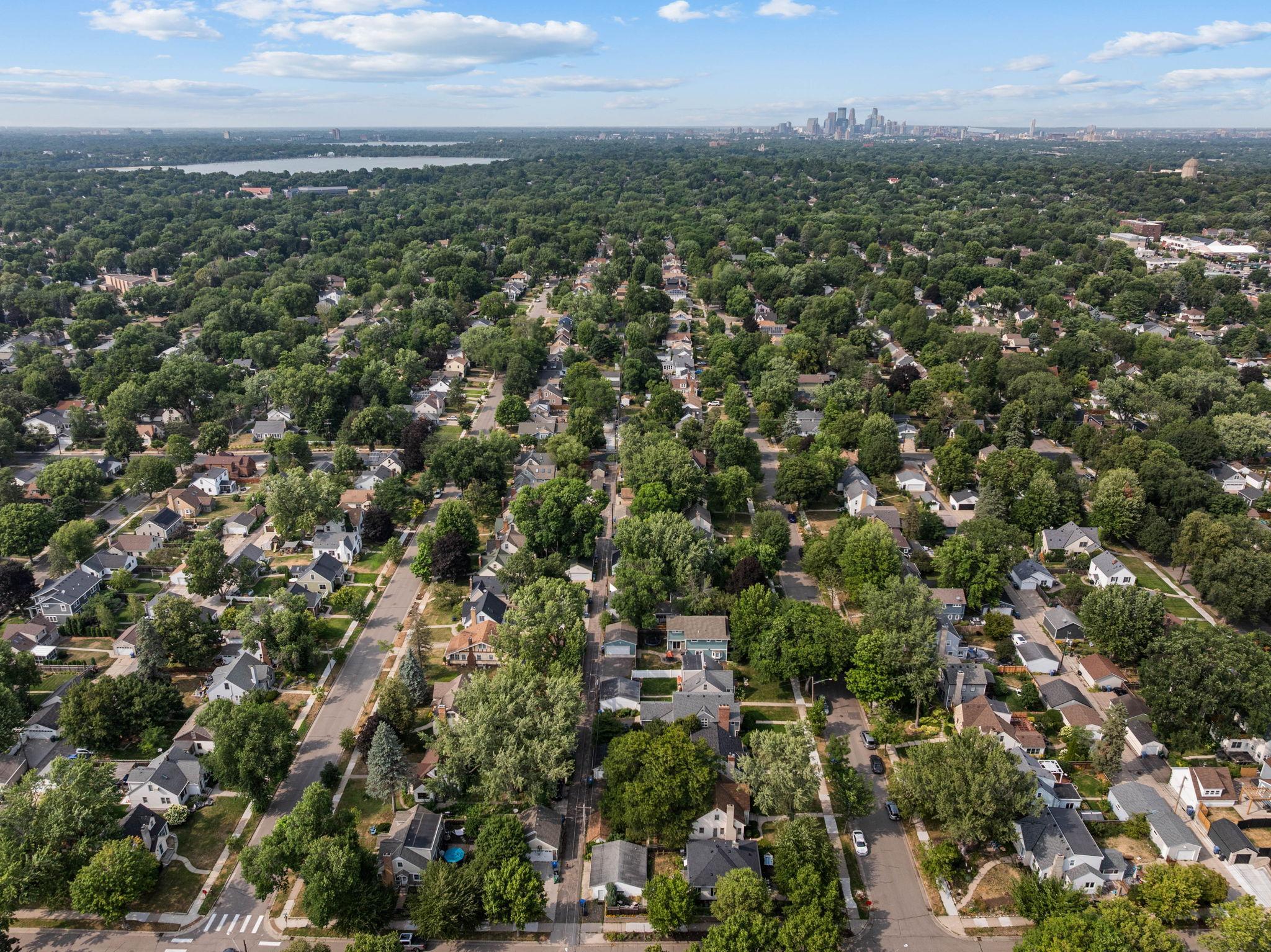 Close to Minnehaha Creek and Lake Harriet.