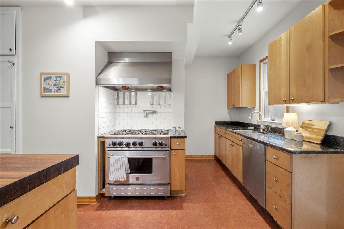 The kitchen offers a great flow