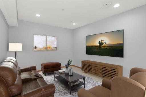 Lower level multi-purpose room virtually staged
