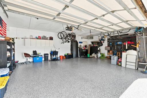 Finished & Heated Garage with Epoxy Floor