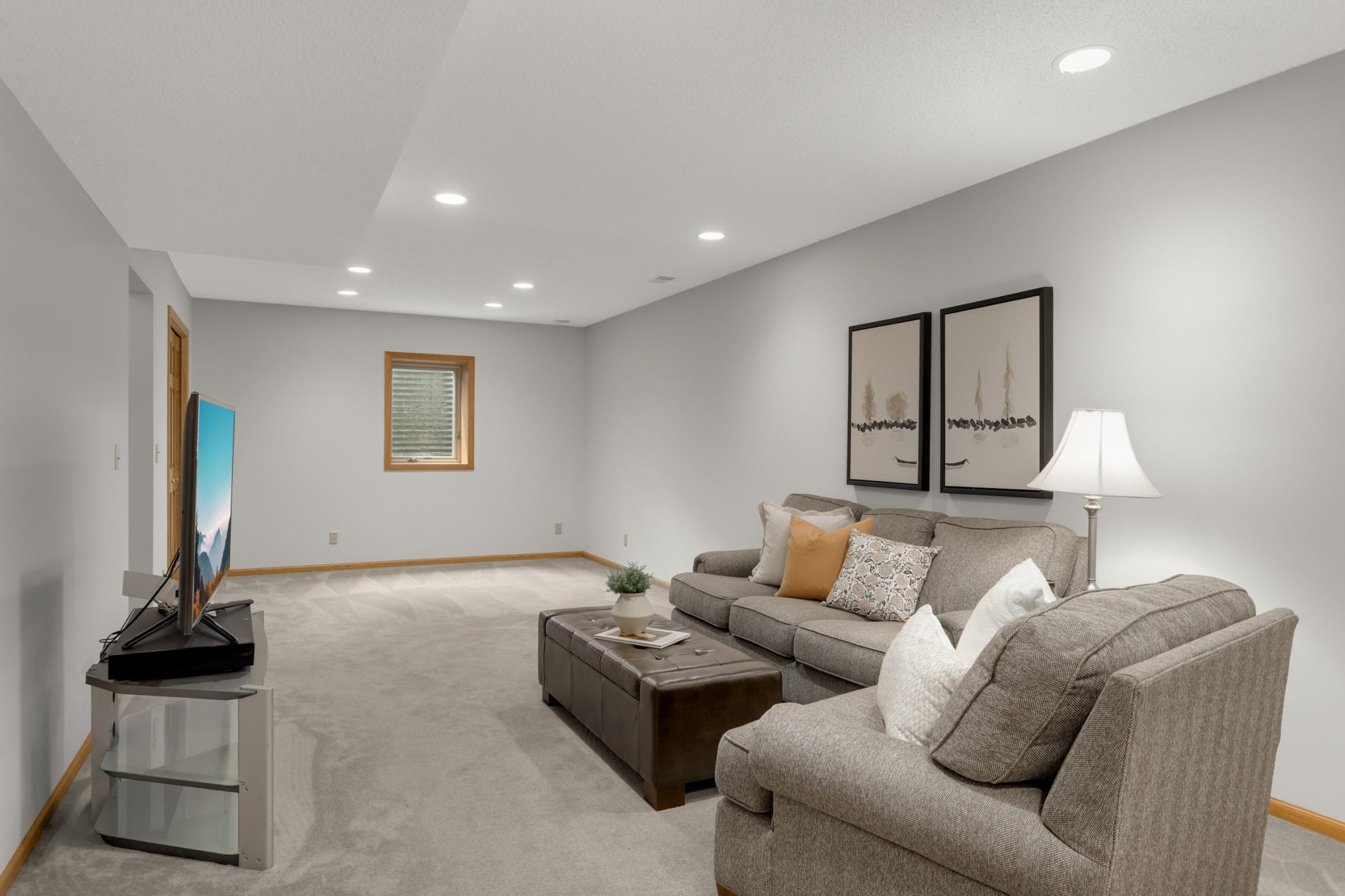 Large lower level family room