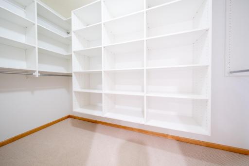 Custom built ins for the primary closet. Fine tuned to keep you organized.