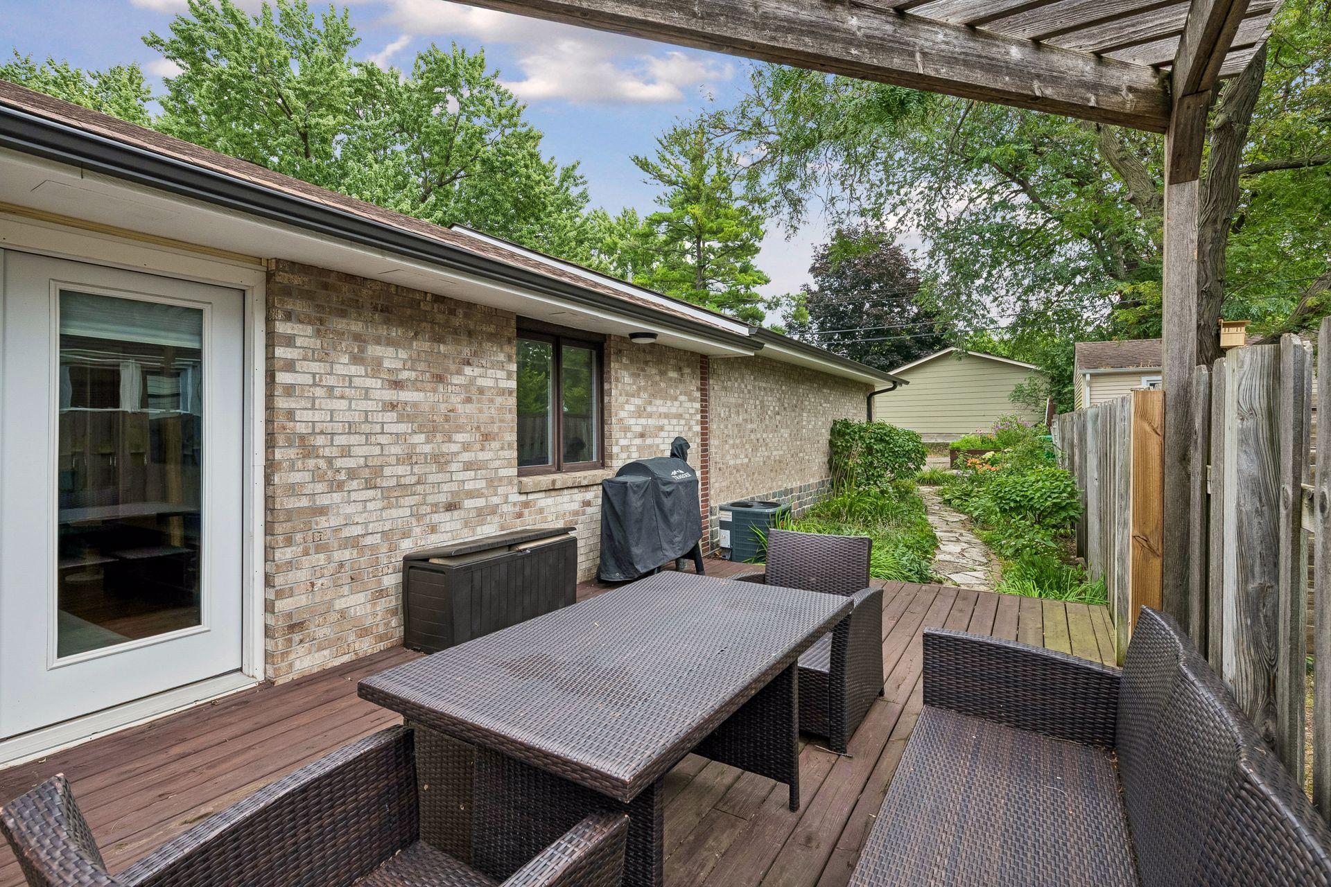 South Side Garden and Deck off of Open Living Room and Dinning Room