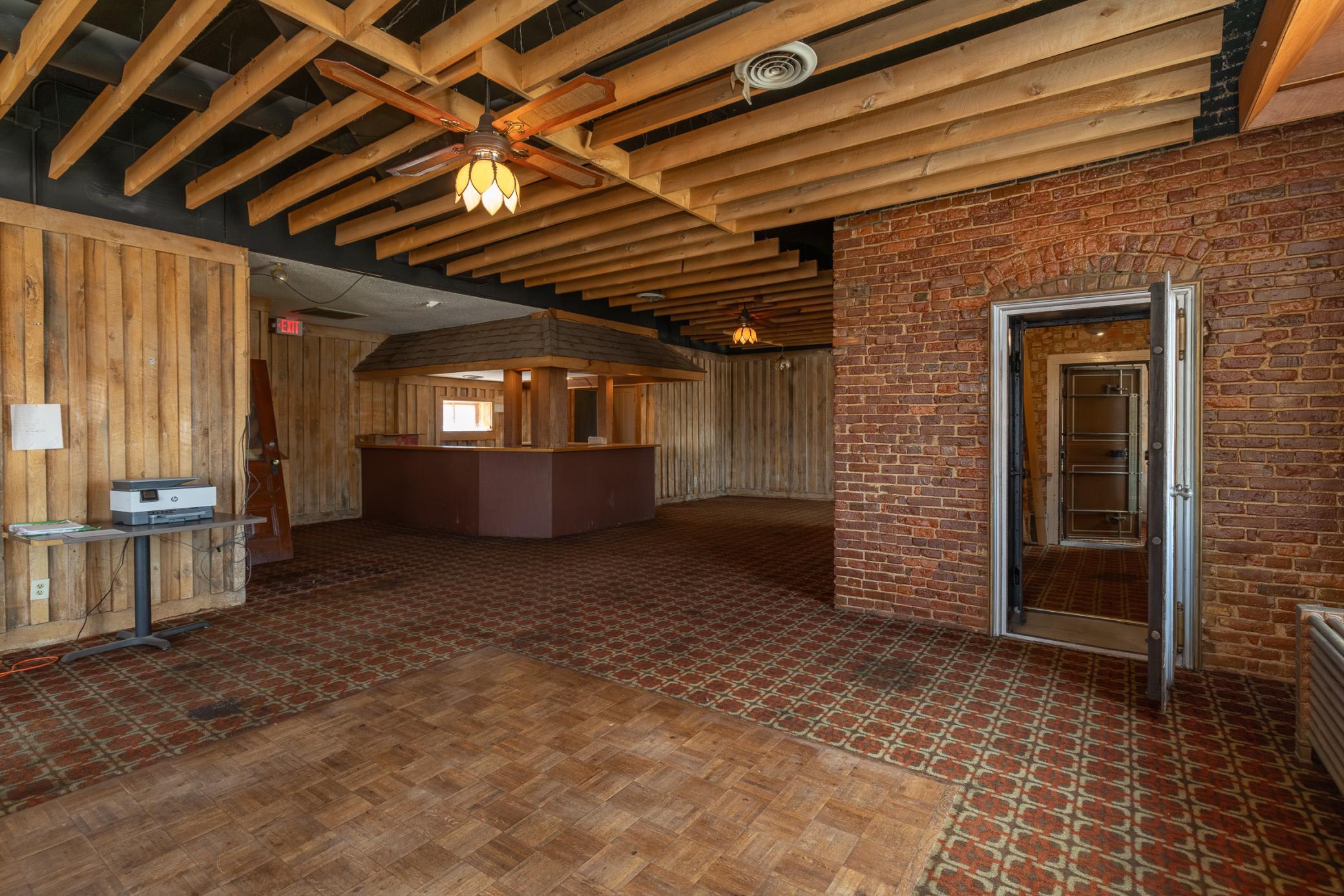 Upper level photo of former banquet space