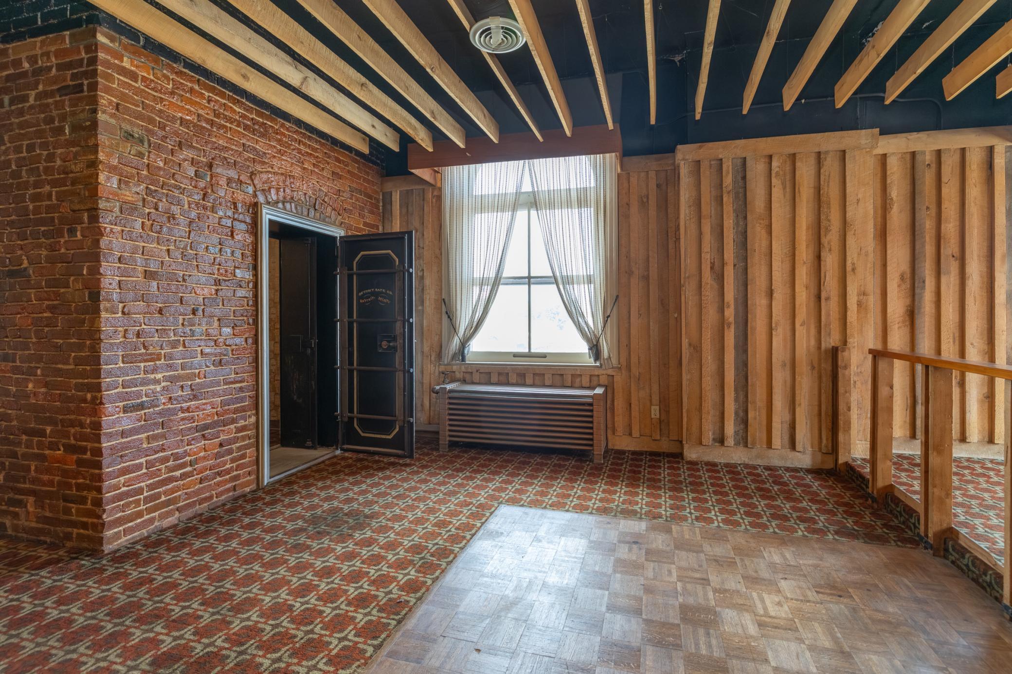 Upper level with bank vault