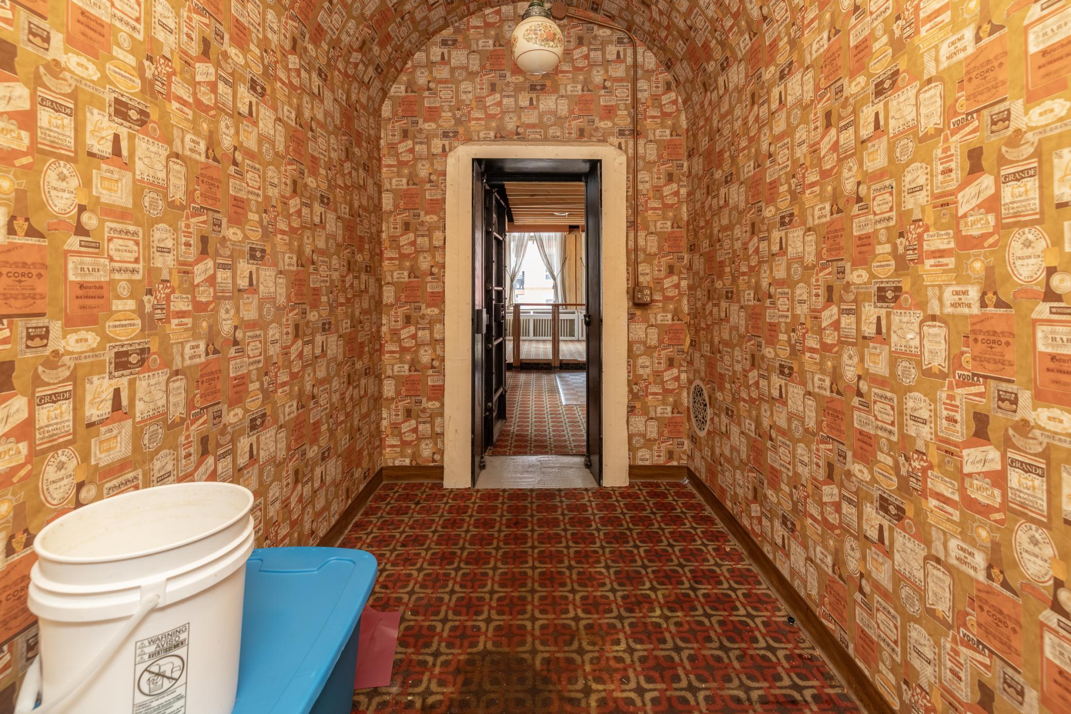 Inside photo of upper level bank vault