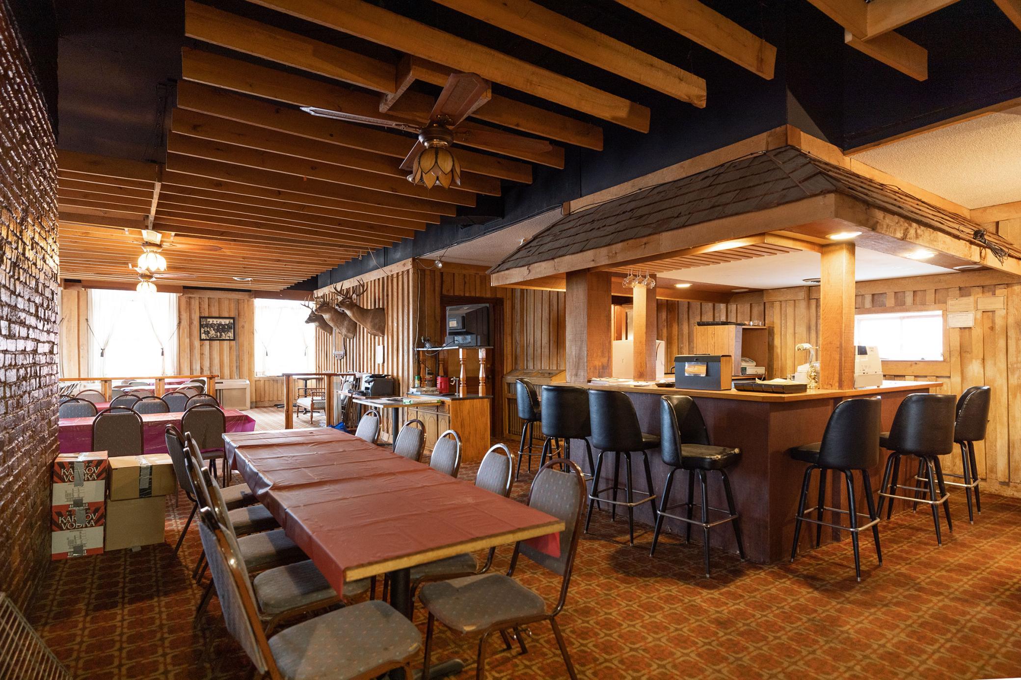 Old photo of upper level bar area