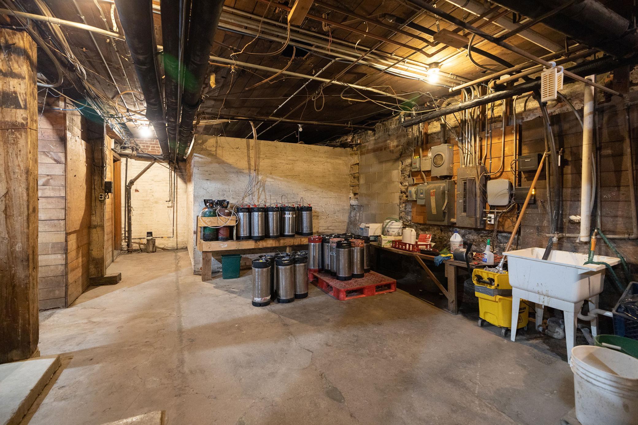 Large lower level with an abundance of storage area