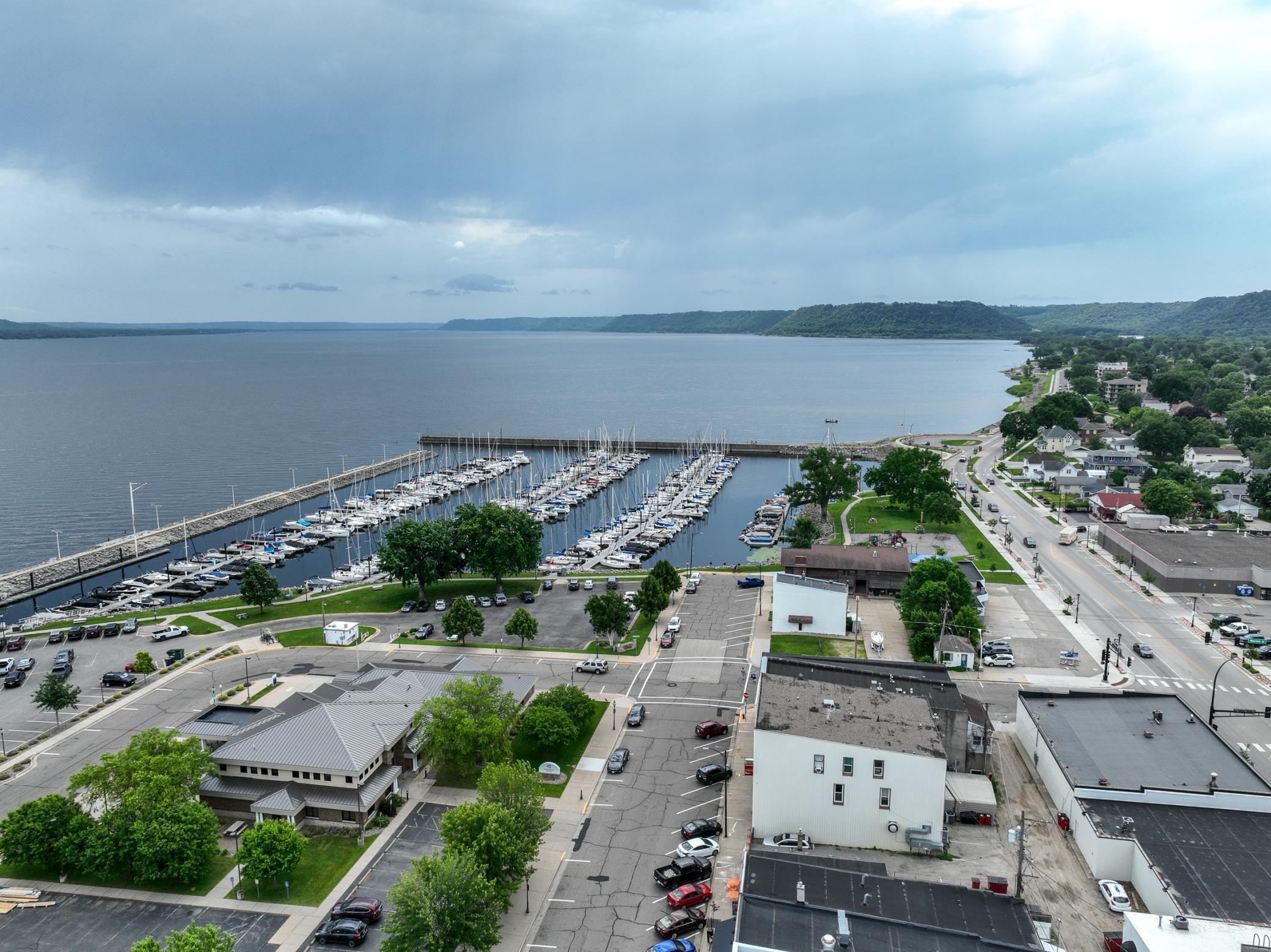 Aerial view of Lake Pepin